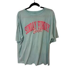 Women’s Barbie Sunday Funday Oversized Short Sleeve Graphic Blue T-shirt M